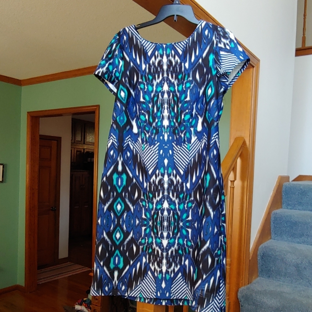 Blue patterned dress